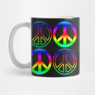 Rainbow Peace Signs Pattern Mug